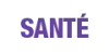 Mot 'Santé' en violet sur fond transparent.