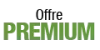 Texte noir sur fond vert 'PREMIUM'